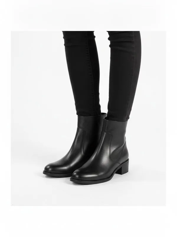 Marlow Ankle Boot in Black, model shot on white
