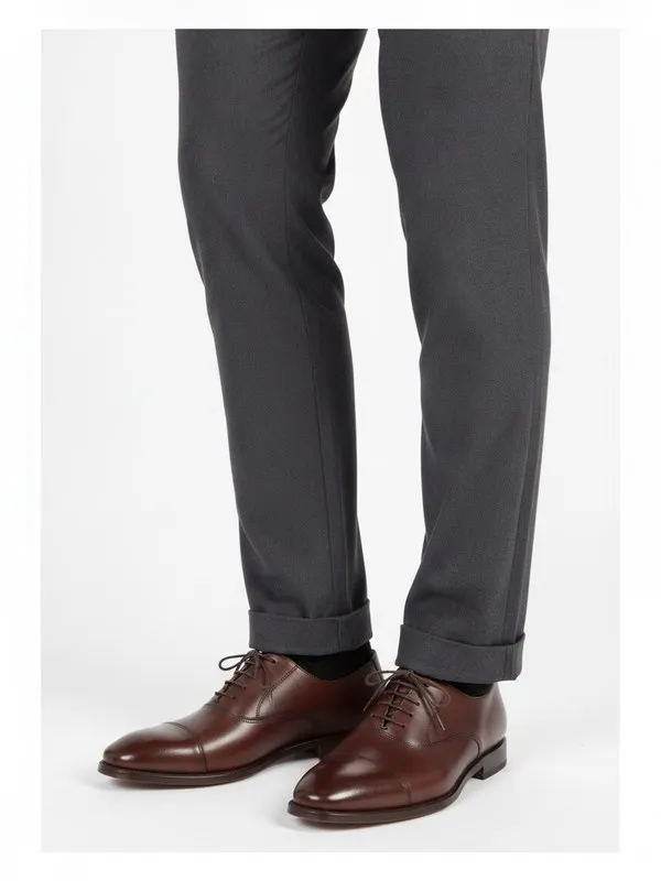 Juniper Leather Derby in Brown, model shot on white