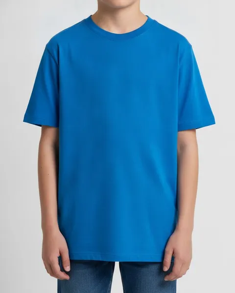 Marlow Kids Graphic Tee in Blue, model shot on white