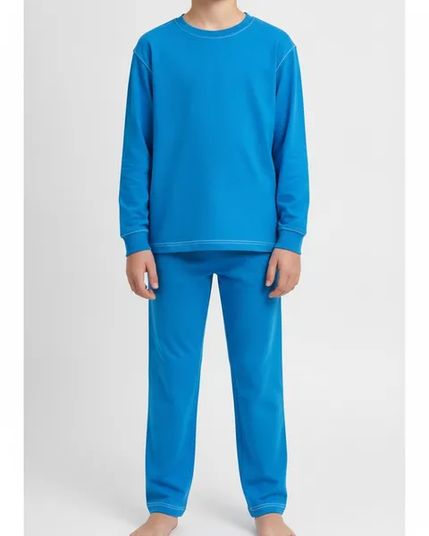 Somerby Kids Pyjama Set in Blue, model shot on white