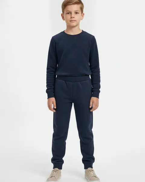 Tarn Kids Jogger in Navy, model shot on white
