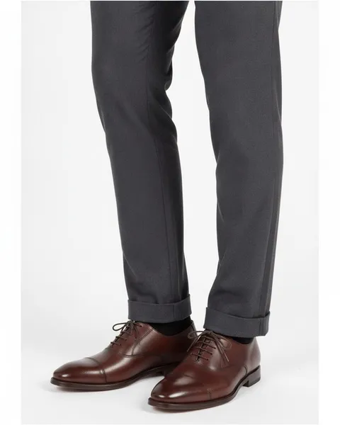 Juniper Leather Derby in Brown, model shot on white